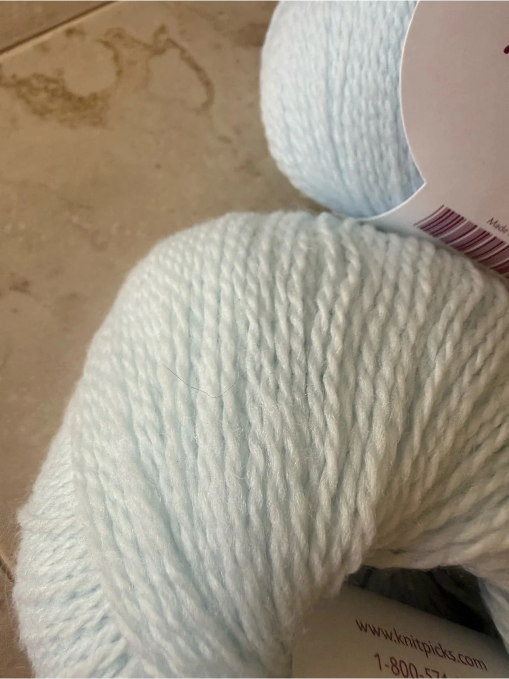 Knit Picks Light Blue Peruvian Highland Wool Yarn - Fingering Weight